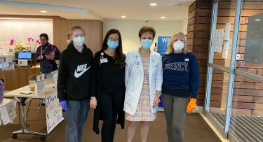 Women in PPE at White Plains Hospital 